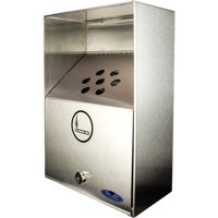 Smoking Receptacles, Wall-Mount, Stainless Steel, 3.3 Litres Capacity, 13-1/2" Height St. Lawrence Industrial & Safety Supply