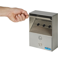 Smoking Receptacles, Wall-Mount, Stainless Steel, 1 Litres Capacity, 9" Height St. Lawrence Industrial & Safety Supply
