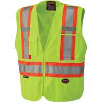 6936 5-Point Tear-Away Safety Vest, High Visibility Lime-Yellow, 2X-Large, Polyester St. Lawrence Industrial & Safety Supply