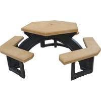 Tables de pique-nique hexagonales en plastique recycl&eacute;, 78" lo x 78" la, C&egrave;dre St. Lawrence Industrial & Safety Supply