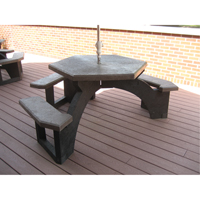Tables de pique-nique hexagonales en plastique recycl&eacute;, 78" lo x 78" la, Brun St. Lawrence Industrial & Safety Supply