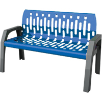 Stream Benches, Steel, 48" L x 25" W x 34" H, Blue St. Lawrence Industrial & Safety Supply