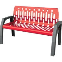 Stream Benches, Steel, 48" L x 25" W x 34" H, Red St. Lawrence Industrial & Safety Supply