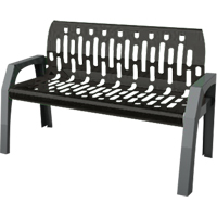 Stream Benches, Steel, 48" L x 25" W x 34" H, Black St. Lawrence Industrial & Safety Supply