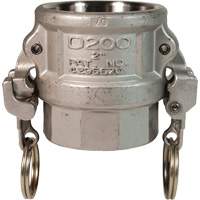 Coupleur &agrave; came et cannelure EZ Boss-Lock, Acier inoxydable, Type D, 1", NPT femelle, 250 PSI St. Lawrence Industrial & Safety Supply