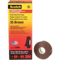 Scotch&reg; Vinyl Colour Coding Electrical Tape, 19 mm (3/4") W x 20 m (66') L, 7 mils, Brown St. Lawrence Industrial & Safety Supply