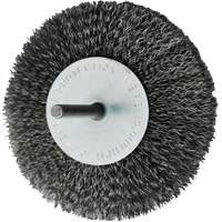 Brosses mont&eacute;es &agrave; fils cr&ecirc;p&eacute;s circulaires, 4", Fils 0,008", Tige 1/4" St. Lawrence Industrial & Safety Supply
