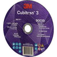 Cubitron 3 Cut-Off Wheel, 7" x 0.09", 7/8" Arbor, Type T27, Ceramic, 8500 RPM St. Lawrence Industrial & Safety Supply