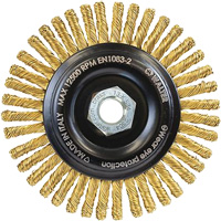 Brosse m&eacute;tallique &agrave; touret sans cr&eacute;ation d'&eacute;tincelles, 5" dia. x 5/8"-11 arbre St. Lawrence Industrial & Safety Supply