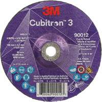 Cubitron 3 Cut and Grind Wheel, 4" x 5/32", 3/8" Arbor, Type 27, 36 Grit, Ceramic St. Lawrence Industrial & Safety Supply