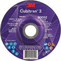 Cubitron 3 Cut-Off Wheel, 5" x 0.04", 7/8" Arbor, Type 27, Ceramic, 60 RPM St. Lawrence Industrial & Safety Supply