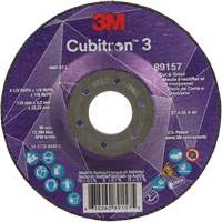 Cubitron 3 Cut and Grind Wheel, 4-1/2" x 1/8", 7/8" Arbor, Type 27, 36 Grit, Ceramic St. Lawrence Industrial & Safety Supply
