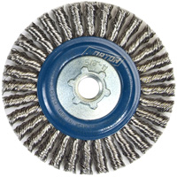 Stringer Bead Knot Wire Brush For Angle Grinders, 4" Dia., 0.02" Fill, 5/8"-11 Arbor, Stainless Steel St. Lawrence Industrial & Safety Supply