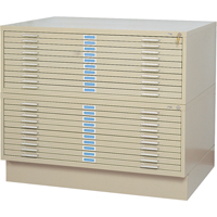 Steel Plan Files, 10 Drawers, 46-3/8" W x 35-3/8" D x 16-1/2" H St. Lawrence Industrial & Safety Supply