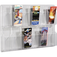 Literature Displays, Wall Mount, 12 Slots, Plastic, 30" W x 2" D x 20-3/8" H St. Lawrence Industrial & Safety Supply