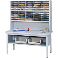 E-z Sort&reg; Mailroom Furniture-sorting Tables With Shelf-base Table With Shelf, 60" W x 28" D x 36" H, Laminate St. Lawrence Industrial & Safety Supply
