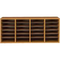 Adjustable Compartment Literature Organizer, Stationary, 24 Slots, Wood, 39-1/4" W x 11-3/4" D x 16-1/4" H St. Lawrence Industrial & Safety Supply