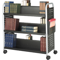 Scoot Book Carts, 200 lbs. Capacity, Black, 17-3/4" D x 41-1/4" L x 41-1/4" H, Steel St. Lawrence Industrial & Safety Supply
