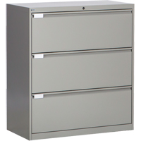 Classeur lat&eacute;ral, Acier, 3 tiroirs, 36" la x 18" p x 40-1/16" h, Gris St. Lawrence Industrial & Safety Supply