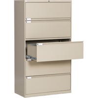 Classeur lat&eacute;ral, Acier, 5 tiroirs, 36" la x 18" p x 65-1/2" h, Beige St. Lawrence Industrial & Safety Supply