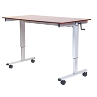 Postes de travail ajustables pour travail assis et debout , , 48-1/2" h x 48" la x 32-1/2" p, Noyer St. Lawrence Industrial & Safety Supply