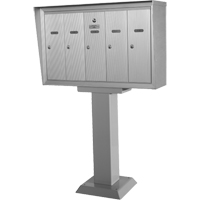 Single Deck Mailboxes, Pedestal -Mounted, 16" x 5-1/2", 6 Doors, Aluminum St. Lawrence Industrial & Safety Supply