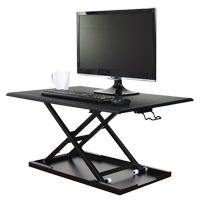 Bureau ajustable pour travail assis et debout, Mod&egrave;le de bureau, 15-3/4" h x 31-1/2" la x 22-1/2" p, Noir St. Lawrence Industrial & Safety Supply
