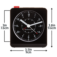 R&eacute;veille-matin de bureau, Analogique, &agrave; piles, 3,5" la x 1,5" p x 3,75" h, Noir St. Lawrence Industrial & Safety Supply