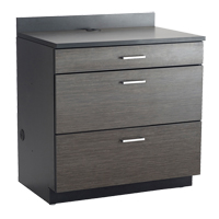 Armoire modulaire de base, 3 tiroirs, 36" la x 25" p x 39" h, Nuit d'Asie/noir St. Lawrence Industrial & Safety Supply