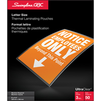 Swingline UltraClear Laminating Letter Pouches St. Lawrence Industrial & Safety Supply
