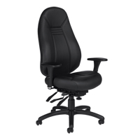 High Back Comfort Chair, Leather, Black, 300 lbs. Capacity St. Lawrence Industrial & Safety Supply