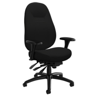 Medium Back Comfort Chair, Polyester, Black, 300 lbs. Capacity St. Lawrence Industrial & Safety Supply