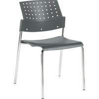 Armless Stacking Chairs, Plastic, 33" High, 300 lbs. Capacity, Grey St. Lawrence Industrial & Safety Supply
