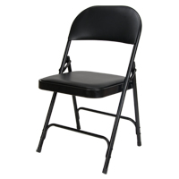 Chaise pliante rembourr&eacute;e en vinyle, Acier, Noir, Capacit&eacute; 300 lb St. Lawrence Industrial & Safety Supply