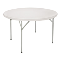 Folding Table, Round, 48" L x 48" W, Polyethylene, White St. Lawrence Industrial & Safety Supply