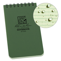 Carnet de notes de poche &agrave; spirale, Couverture souple, Vert, 100 Pages, 3" , 5"  St. Lawrence Industrial & Safety Supply