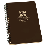 Carnet de notes de poche &agrave; spirale lat&eacute;rale, Couverture souple, Brun, 64 Pages, 4-5/8" , 7"  St. Lawrence Industrial & Safety Supply