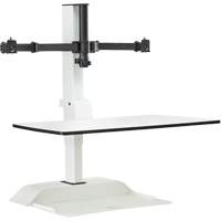 Soar Sit/Stand Electric Desk with Dual Monitor Arm, Desktop Unit, 37-1/4" H x 27-3/4" W x 22" D, White St. Lawrence Industrial & Safety Supply