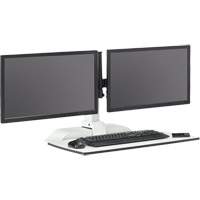 Soar Sit/Stand Electric Desk with Dual Monitor Arm, Desktop Unit, 37-1/4" H x 27-3/4" W x 22" D, White St. Lawrence Industrial & Safety Supply