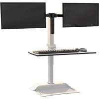 Soar Sit/Stand Electric Desk with Dual Monitor Arm, Desktop Unit, 37-1/4" H x 27-3/4" W x 22" D, White St. Lawrence Industrial & Safety Supply