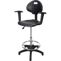 Heavy-Duty Ergonomic Stool with Adjustable Arm Rests, Stationary, Adjustable Height, 250 lbs. Capacity St. Lawrence Industrial & Safety Supply
