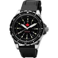 Tr&egrave;s grande montre &agrave; quartz pour plongeur avec feuille d'&eacute;rable rouge, Num&eacute;rique, &agrave; piles, 46 mm, Noir St. Lawrence Industrial & Safety Supply
