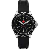 Tr&egrave;s grande montre &agrave; quartz pour plongeur avec feuille d'&eacute;rable rouge, Num&eacute;rique, &agrave; piles, 46 mm, Noir St. Lawrence Industrial & Safety Supply