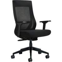 Chaise &agrave; dossier moyen avec m&eacute;canisme &agrave; basculement synchronis&eacute; &agrave; d&eacute;tection de poids , Mailles, Noir St. Lawrence Industrial & Safety Supply