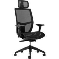 Format+ High-Back Weight-Sensing Synchro-Tilter with Headrest, Mesh, Black, 300 lbs. Capacity St. Lawrence Industrial & Safety Supply