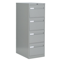 Vertical Filing Cabinet with Recessed Drawer Handles, 4 Drawers, 18.15" W x 26.56" D x 52" H, Grey St. Lawrence Industrial & Safety Supply