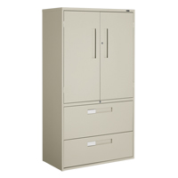 Multi-Stor Cabinet, Steel, 3 Shelves, 65-1/4" H x 36" W x 18" D, Beige St. Lawrence Industrial & Safety Supply