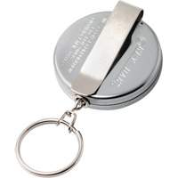 Porte-cl&eacute;s autor&eacute;tractable de s&eacute;rie Original, Chrome, C&acirc;ble 24", Fixation Agrafe de ceinture St. Lawrence Industrial & Safety Supply