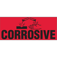&eacute;tiquettes pour traitement sp&eacute;cial Corrosive, 5" lo x 2" la, Noir/rouge St. Lawrence Industrial & Safety Supply