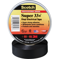 Rubans Super 33+ Scotch, 19 mm (3/4") x 20,1 m (66'), Noir, 7 mils St. Lawrence Industrial & Safety Supply